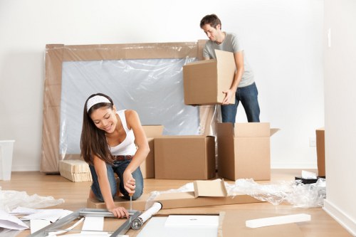 Packed removal van ready for a Hendon move