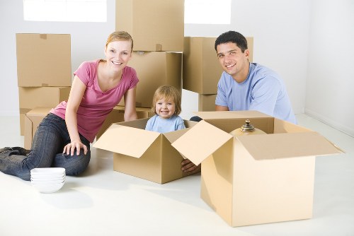 Packed moving boxes ready for a local Hendon removal service