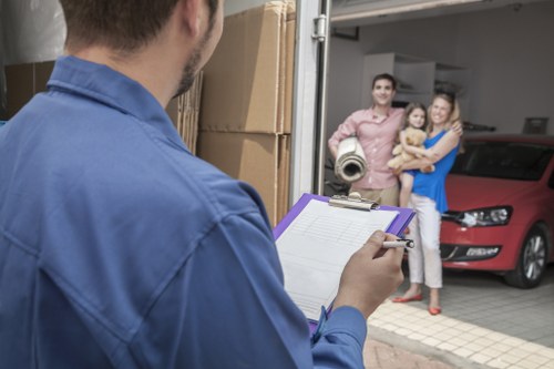 Local moving team preparing boxes for a Hendon relocation