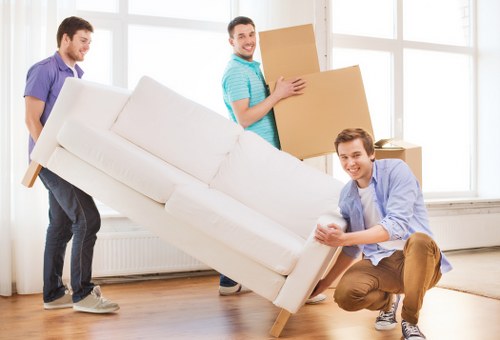 Office furniture being moved for a business relocation in Hendon