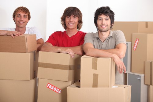 Local movers loading commercial items for a Hendon business move