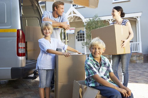 Local removals van helping with furniture transport in Hendon